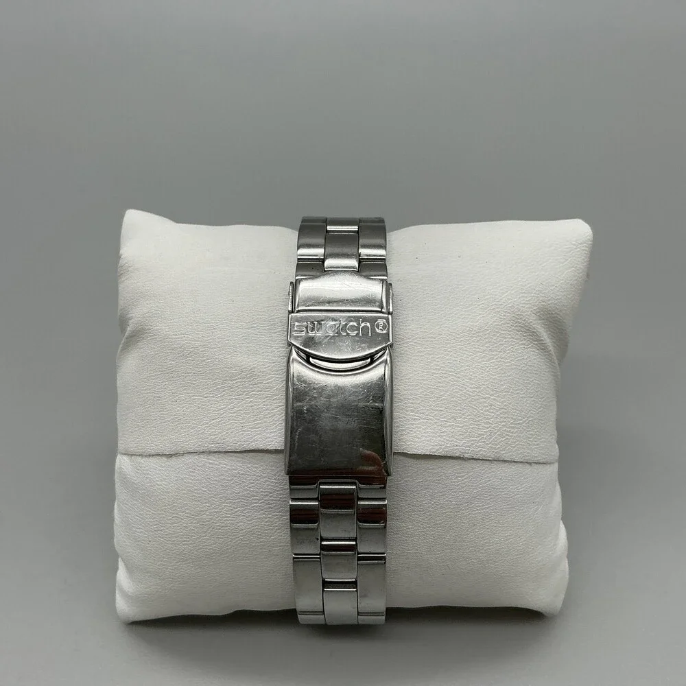 Swatch Irony Medium Ciel Clair Violet Womens Watch 33mm Steel New Battery 8.25
